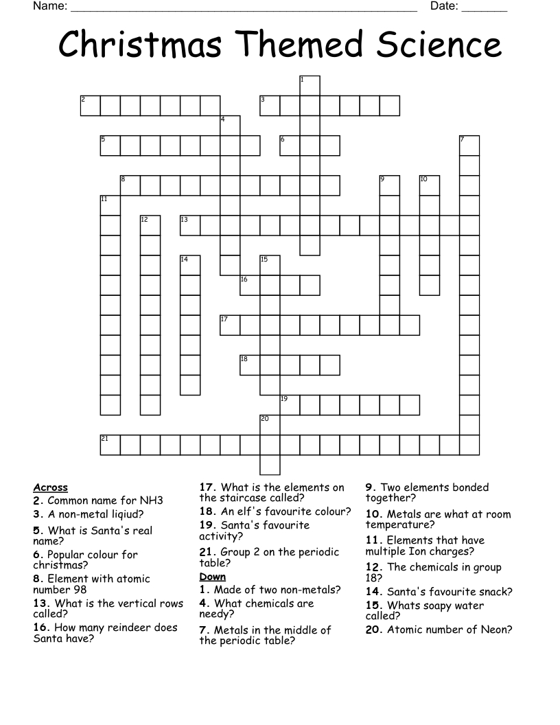 christmas themed science crossword wordmint within christmas science crossword answer key Christmas Themed Science Crossword - Wordmint within Christmas Science Crossword Answer Key