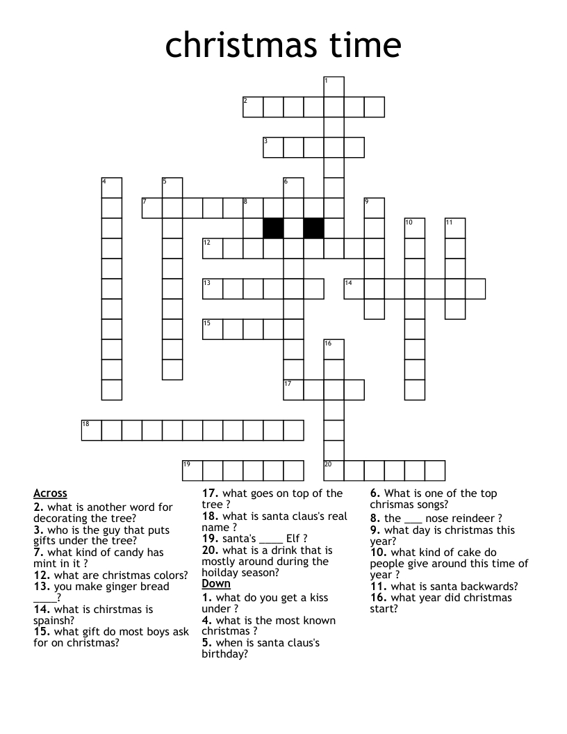 christmas time crossword wordmint throughout christmas gifts crossword puzzle answers Christmas Time Crossword - Wordmint throughout Christmas Gifts Crossword Puzzle Answers