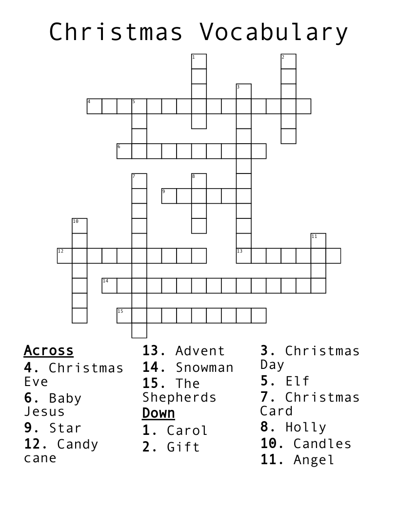 christmas vocabulary crossword wordmint within christmas vocabulary crossword puzzle Christmas Vocabulary Crossword - Wordmint within Christmas Vocabulary Crossword Puzzle