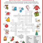 Christmas Vocabulary Image Crossword Intended For Free Printable Christmas Crossword