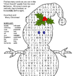 Christmas Word Puzzle, Word Search Printables   Hubpages For The Holiday Zone Christmas Crossword