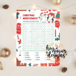Christmas Word Search, Christmas Game, Printable Game, Puzzle, Cat Throughout Christmas Poem Opener Crossword