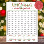 Christmas Word Search Game Printable, Christmas Party Game, Word Regarding Christmas Wreath Material Crossword Puzzle
