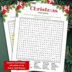 Christmas Word Search Printable For Adults, Sip And Solve, Word With Christmas Themed Pub Crawl Crossword