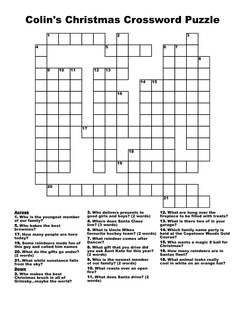 colins christmas crossword puzzle wordmint with regard to word with family or christmas crossword Colin'S Christmas Crossword Puzzle - Wordmint with regard to Word with Family or Christmas Crossword