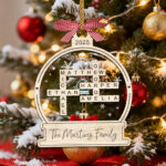 Crossword Ornament Family   Etsy Uk With Sweet Christmas Tree Decorations Crossword