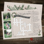 Crossword Puzzle Christmas Card   Etsy Pertaining To Words On A Christmas Card Crossword Clue