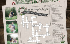 Crossword Puzzle Christmas Card - Etsy pertaining to Words On A Christmas Card Crossword Clue