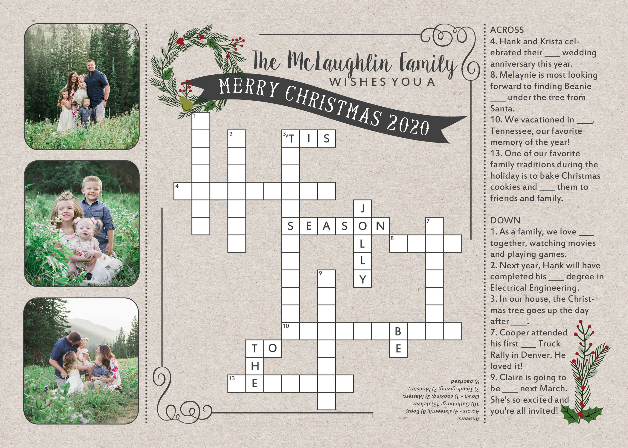 crossword puzzle christmas card etsy with words on a christmas card crossword clue Crossword Puzzle Christmas Card - Etsy with Words On A Christmas Card Crossword Clue