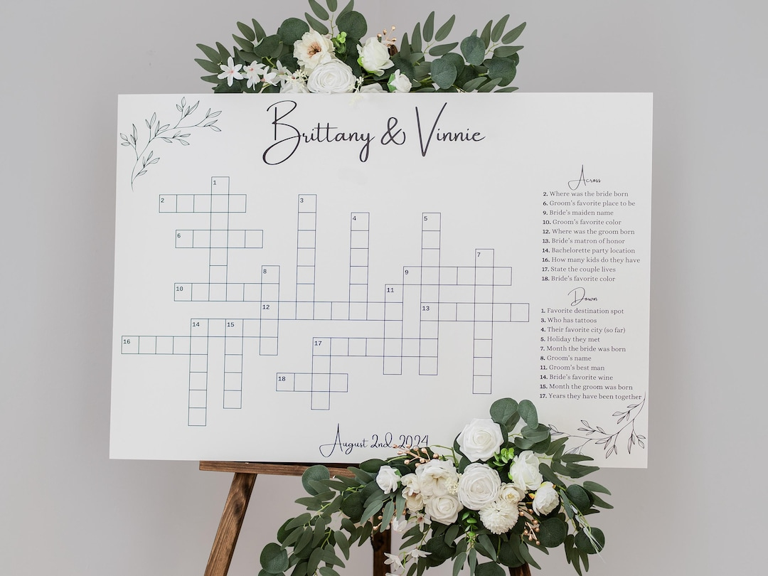 custom dry erase wedding crossword large print shipped with christmas stamp pair crossword Custom Dry Erase Wedding Crossword - Large Print - Shipped with Christmas Stamp Pair Crossword