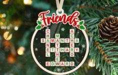 Custom Friends Crossword Ornament, Personalized Best Friends for Popular Christmas Ornament For One Crossword Clue