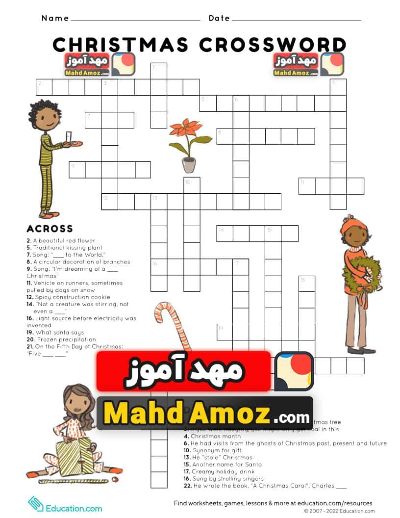 daa9d8a7d8b1d8a8d8b1daaf christmas crossword d985d987d8afd8a2d985d988d8b2 throughout christmas kissing plant crossword clue کاربرگ Christmas Crossword — مهدآموز throughout Christmas Kissing Plant Crossword Clue