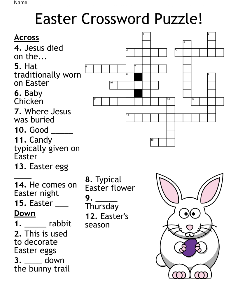 Easter Crossword - Wordmint pertaining to Christmas or Easter For Example Crossword Clue