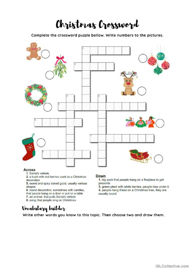 easy christmas crossword a1 a english esl worksheets pdf doc regarding christmas words for crossword Easy Christmas Crossword A1-A…: English Esl Worksheets Pdf & Doc regarding Christmas Words For Crossword