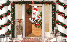 Elastic Christmas Door Cover – Etsy within Christmas Doorway Decoration Crossword