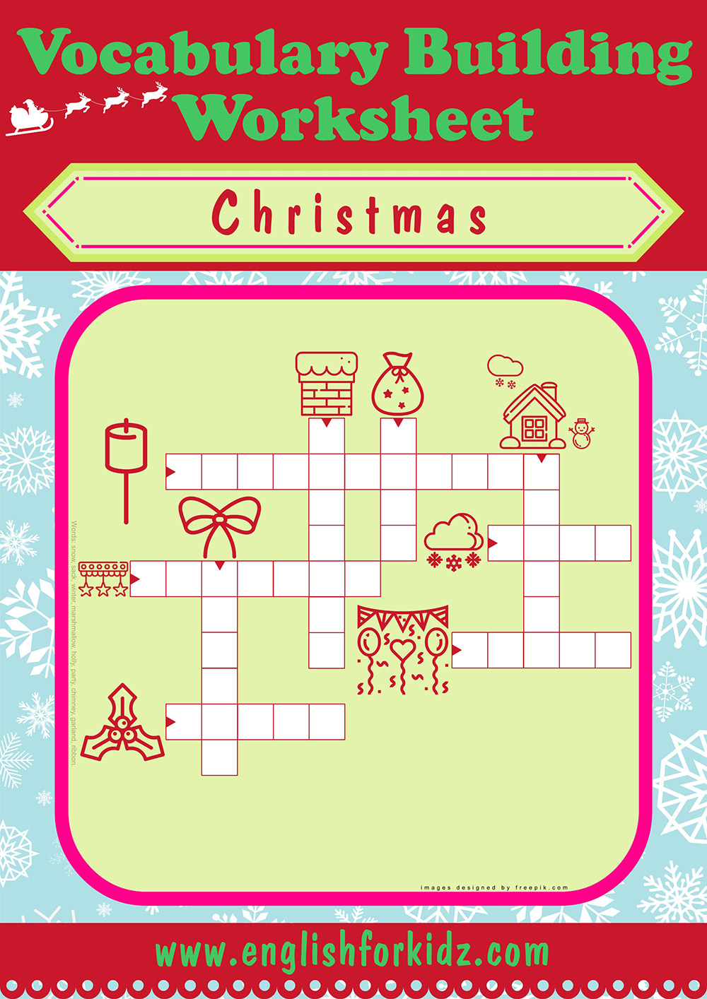 English For Kids Stepstep: Christmas Worksheets: Crossword Puzzles with He Hates Christmas Crossword