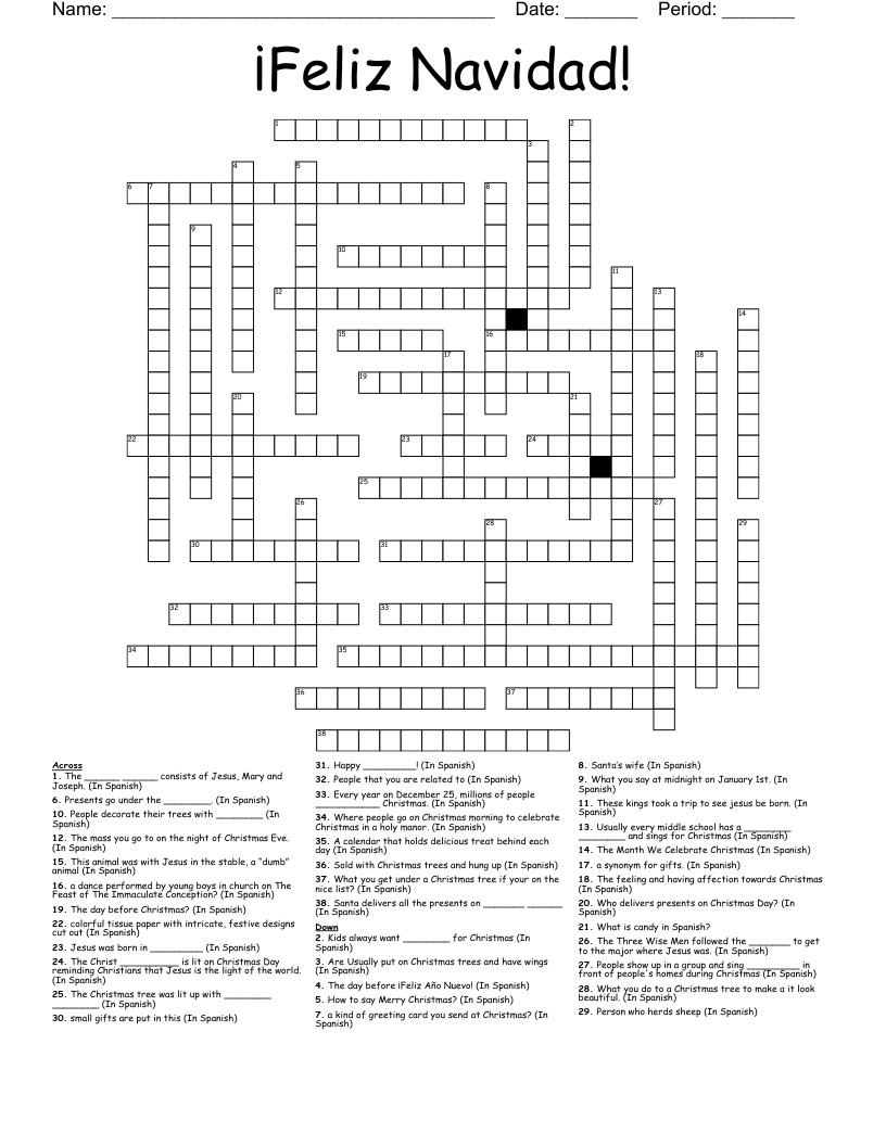 feliz navidad crossword wordmint with puts on a christmas list say crossword Feliz Navidad! Crossword - Wordmint with Puts On A Christmas List Say Crossword