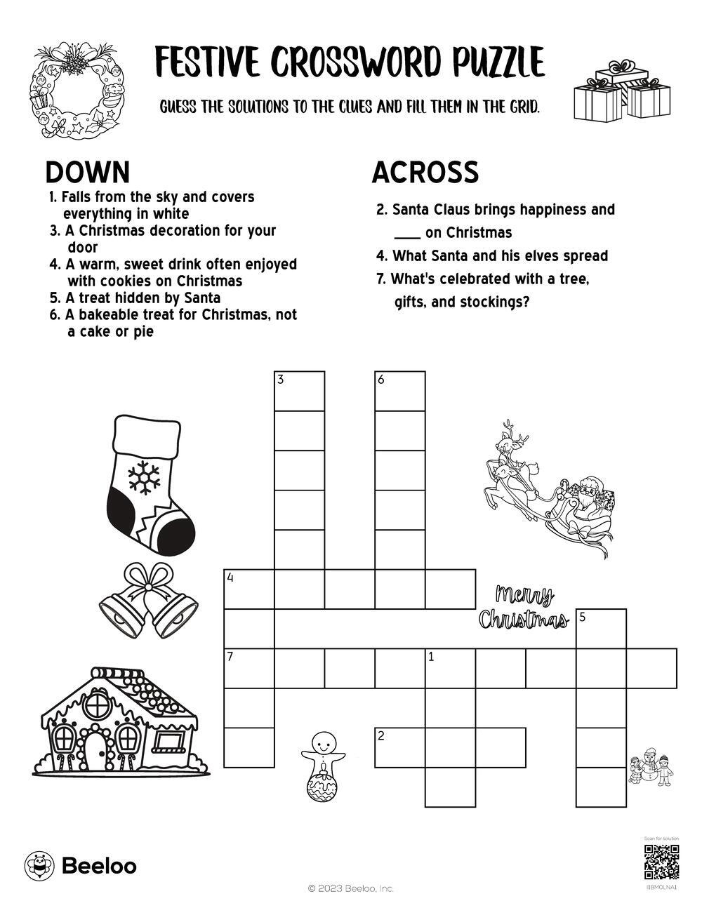 festive crossword puzzle beeloo printable crafts and activities inside christmas drink crossword clue Festive Crossword Puzzle • Beeloo Printable Crafts And Activities inside Christmas Drink Crossword Clue