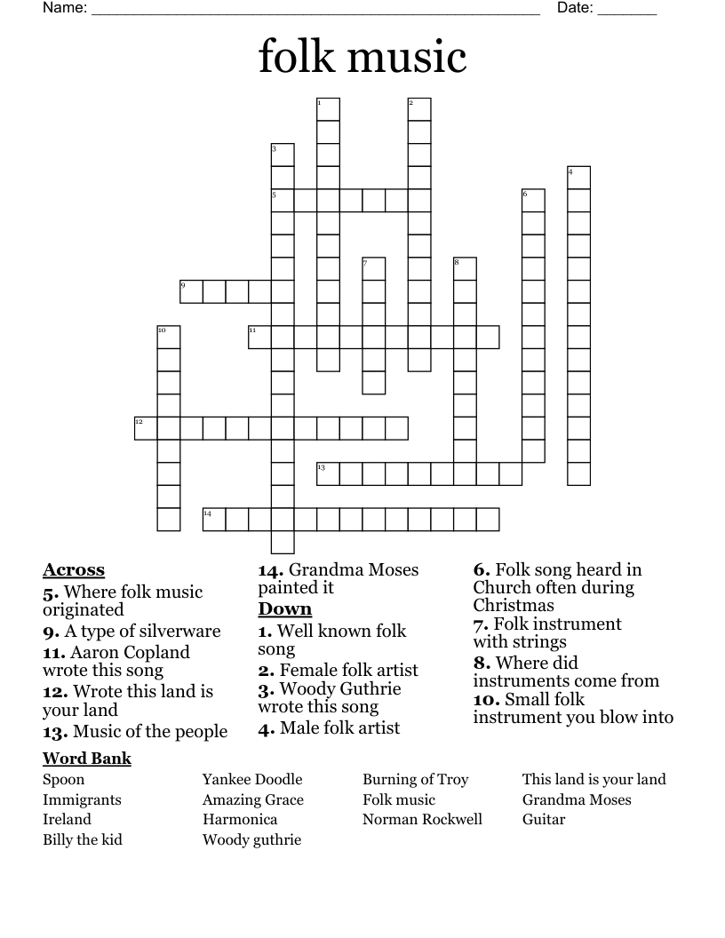 folk music crossword wordmint with christmas song line from an artist crossword Folk Music Crossword - Wordmint with Christmas Song Line From an Artist Crossword