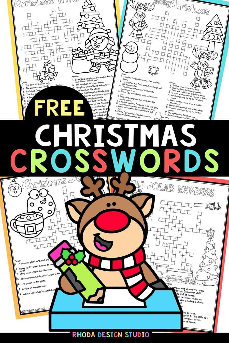 Free Christmas Crossword Puzzle Printables For Kids for He&amp;amp;#039;s Up Each Christmas Crossword Clue