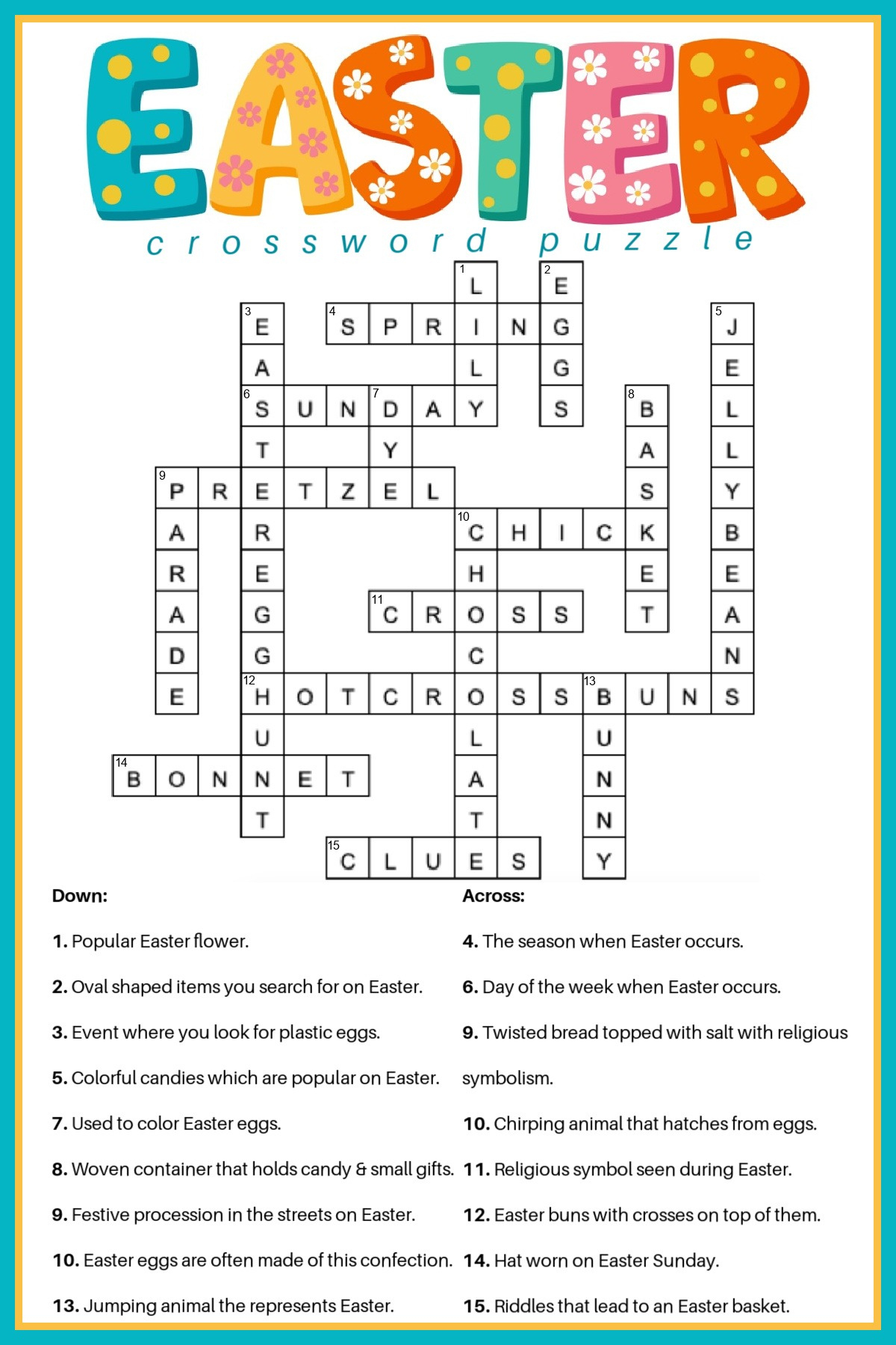 free easter crossword puzzle printable 2 versions answer key with easter or christmas crossword clue Free Easter Crossword Puzzle Printable - 2 Versions & Answer Key with Easter or Christmas Crossword Clue