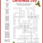 Free Printable Christmas Crossword Fill In In Christmas Crosswords For Adults With Answers