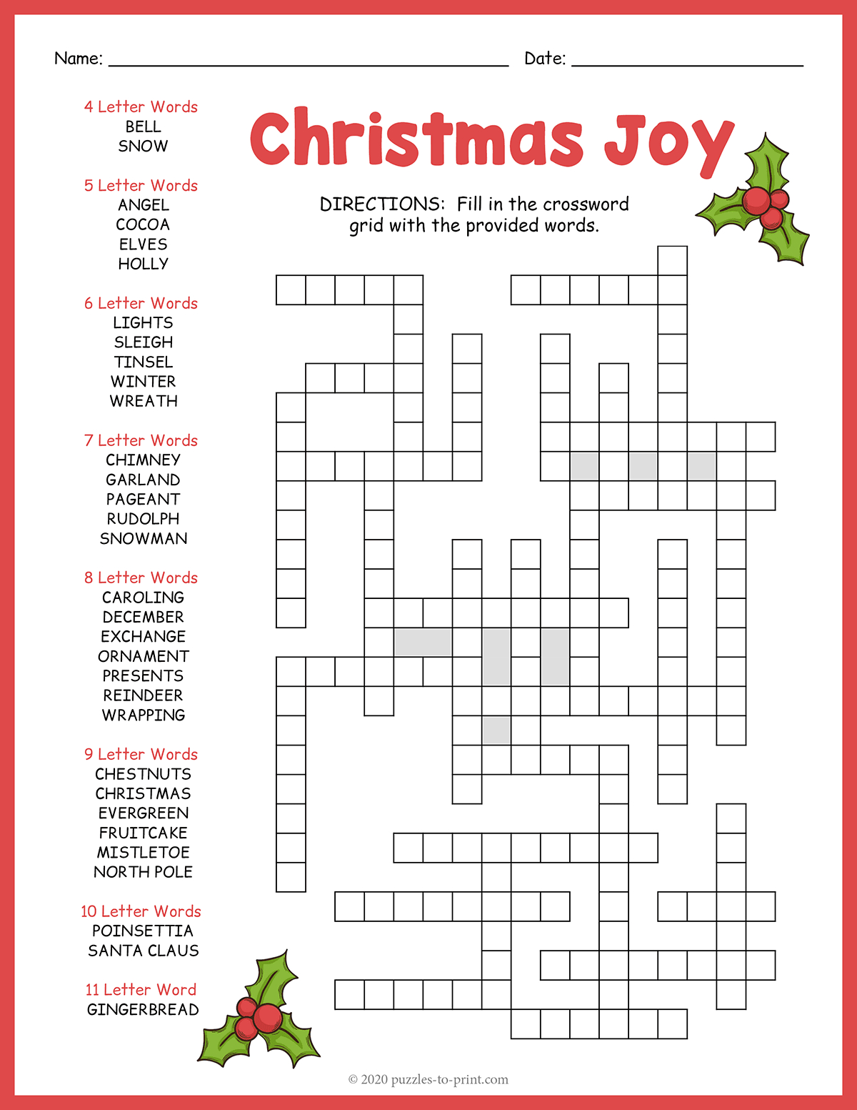 free printable christmas crossword fill in in christmas crosswords for adults with answers Free Printable Christmas Crossword Fill In in Christmas Crosswords For Adults With Answers