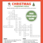 Free Printable Christmas Crossword Puzzle   Pjs And Paint Regarding Free Printable Christmas Crossword Puzzle For Adults With Answers