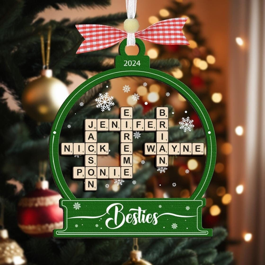 Friend Crossword Christmas Ornament, Scrabble Personalized inside Christmas Decorating Crossword Puzzle