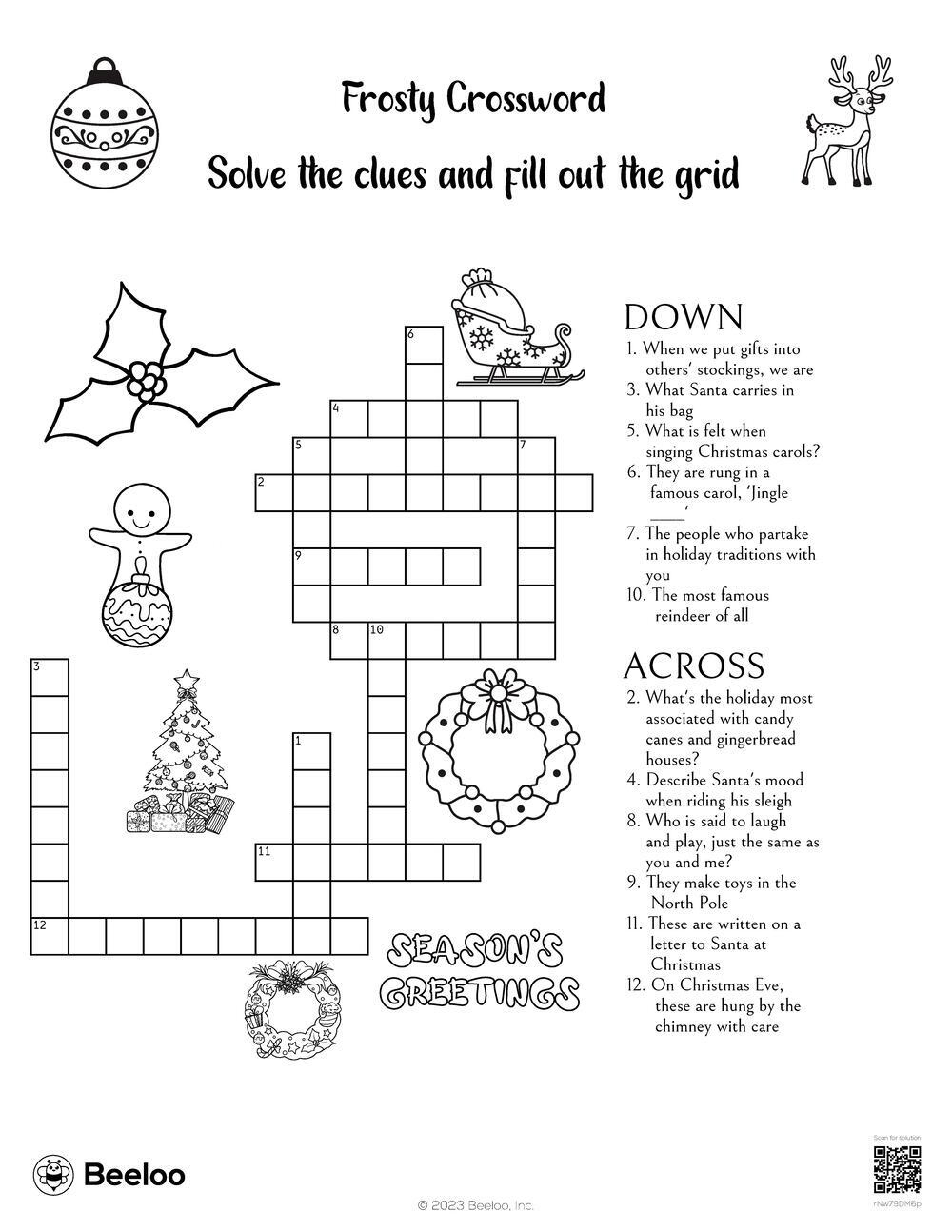 frosty crossword beeloo printable crafts and activities for kids intended for christmas carols crossword clue 5 letters Frosty Crossword • Beeloo Printable Crafts And Activities For Kids intended for Christmas Carols Crossword Clue 5 Letters