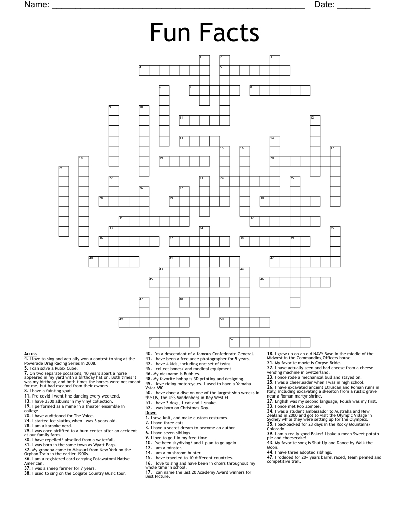 fun facts crossword wordmint for ensemble christmas movie crossword Fun Facts Crossword - Wordmint for Ensemble Christmas Movie Crossword