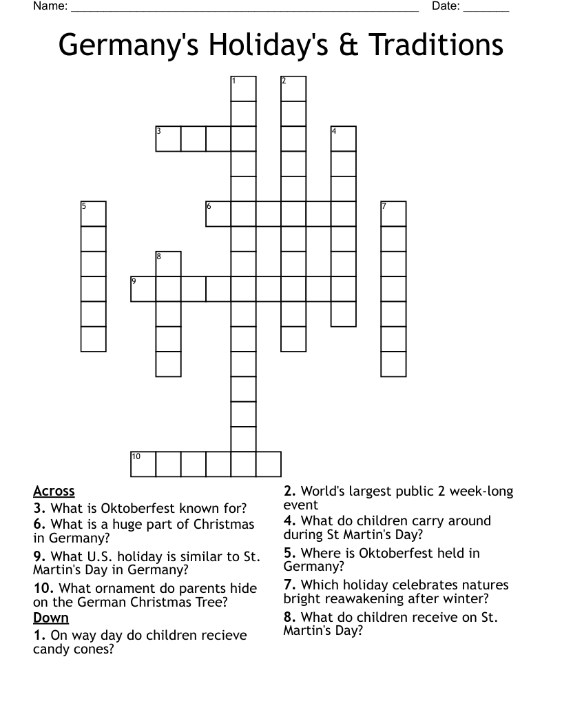 germanys holidays traditions crossword wordmint throughout after christmas event crossword clue Germany'S Holiday'S & Traditions Crossword - Wordmint throughout After Christmas Event Crossword Clue