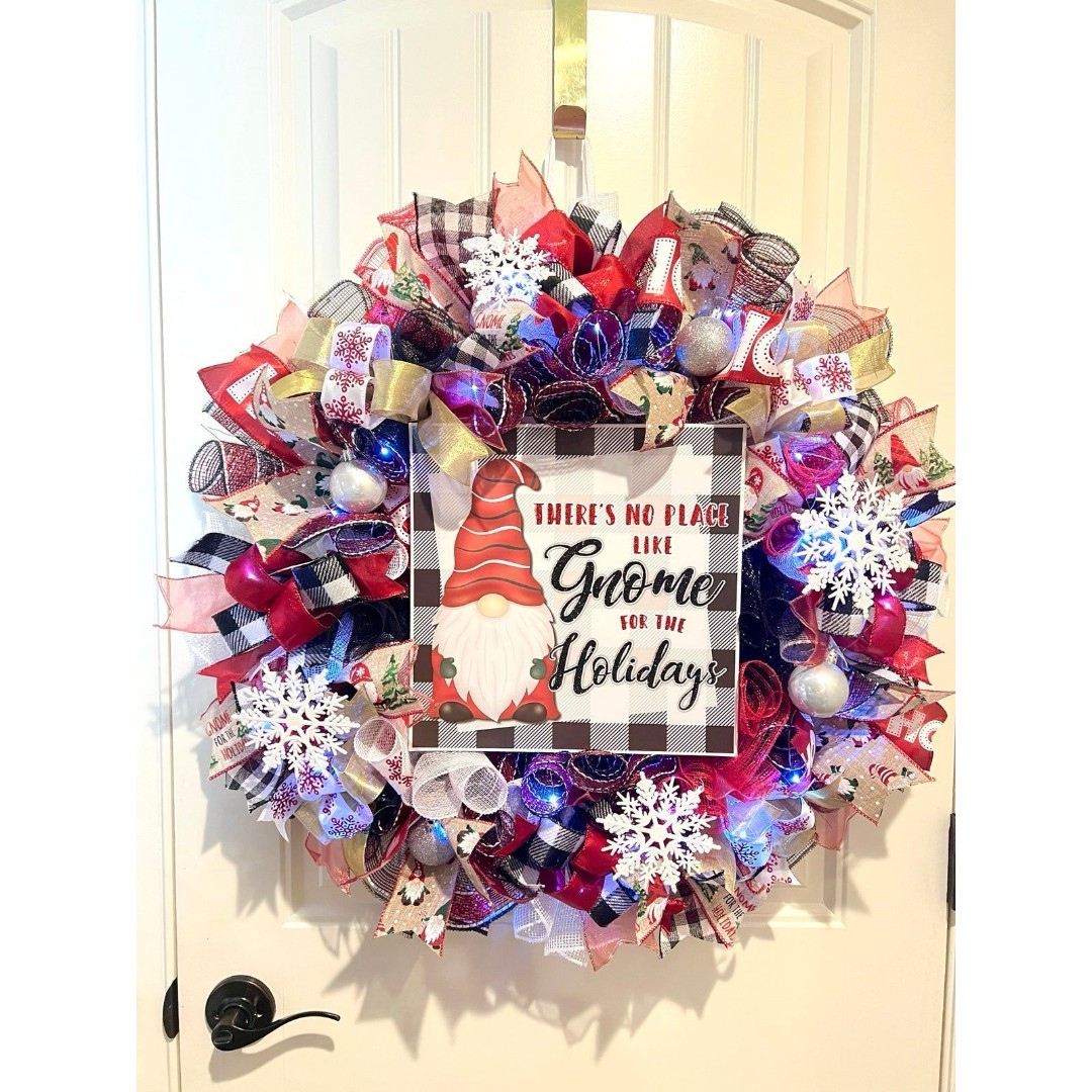 handmade christmas gnome for the holidays ribbon door wreath 26 for christmas wreath material daily themed crossword Handmade Christmas Gnome For The Holidays Ribbon Door Wreath 26 for Christmas Wreath Material Daily Themed Crossword