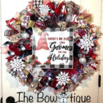 Handmade Christmas Gnome For The Holidays Ribbon Door Wreath 26 With Christmas Wreath Material Daily Themed Crossword