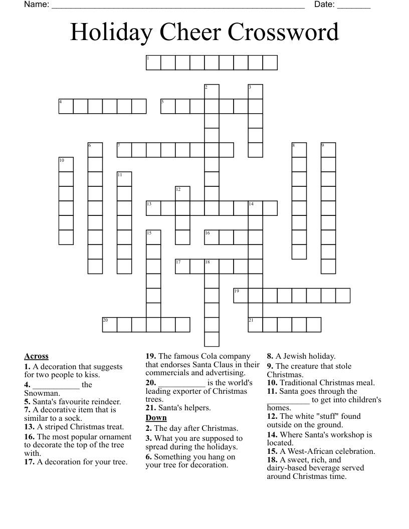 holiday cheer crossword wordmint regarding classic christmas treat crossword clue Holiday Cheer Crossword - Wordmint regarding Classic Christmas Treat Crossword Clue