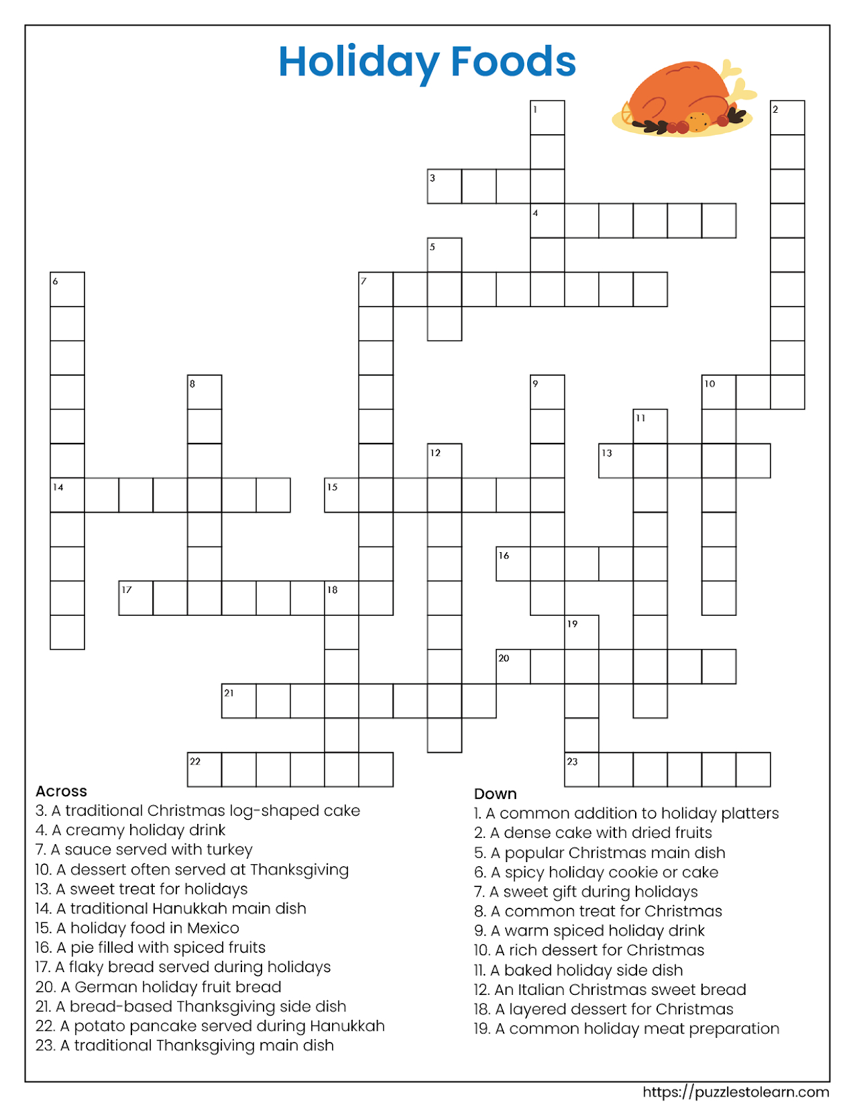 holiday foods crossword within popular christmas dessert crossword Holiday Foods Crossword within Popular Christmas Dessert Crossword