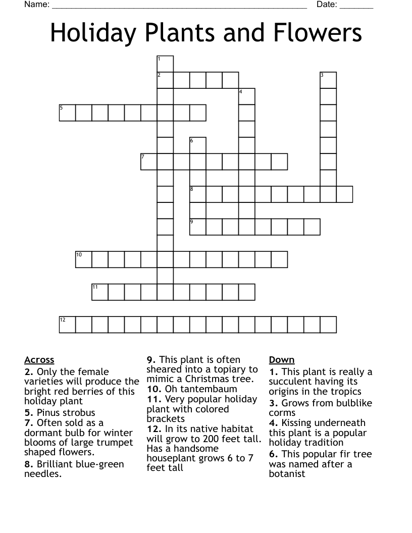 holiday plants and flowers crossword wordmint pertaining to christmas plant crossword clue Holiday Plants And Flowers Crossword - Wordmint pertaining to Christmas Plant Crossword Clue