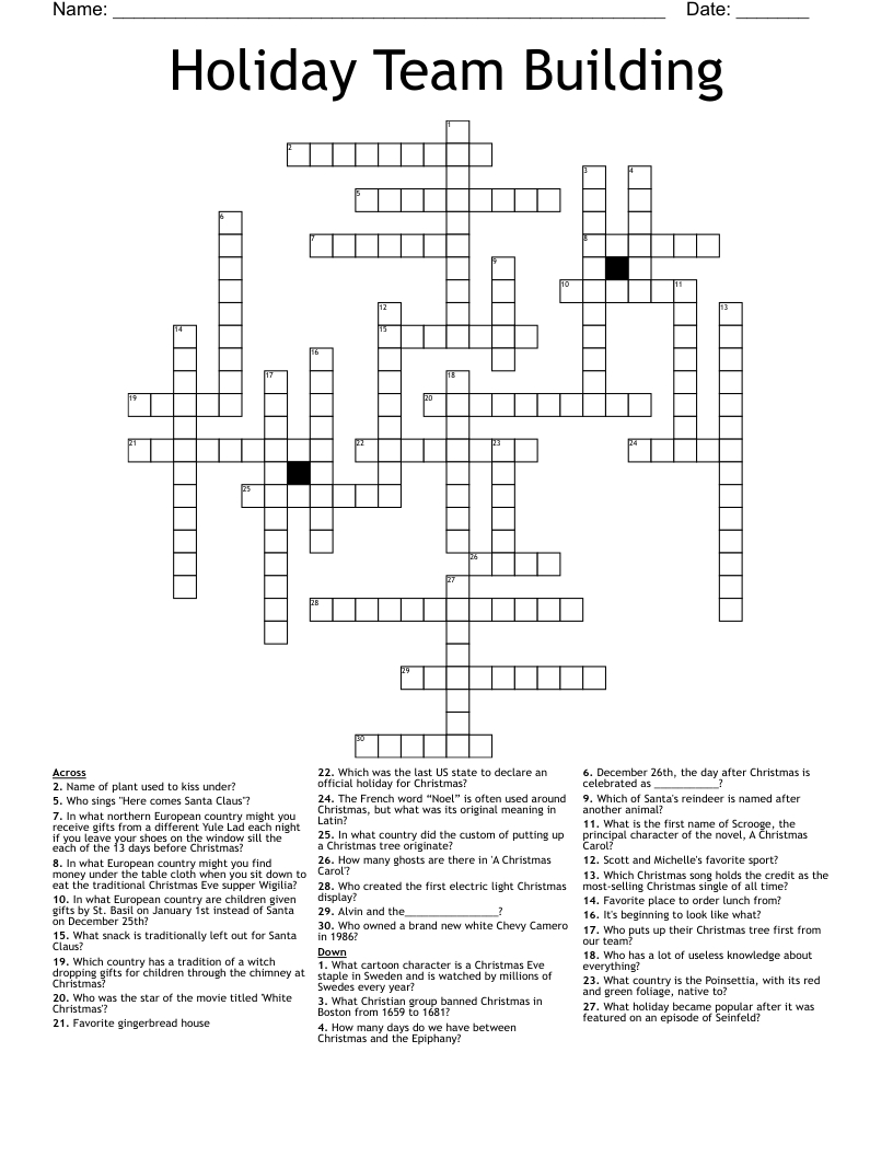 holiday team building crossword wordmint pertaining to twelve days of christmas group crossword clue Holiday Team Building Crossword - Wordmint pertaining to Twelve Days Of Christmas Group Crossword Clue