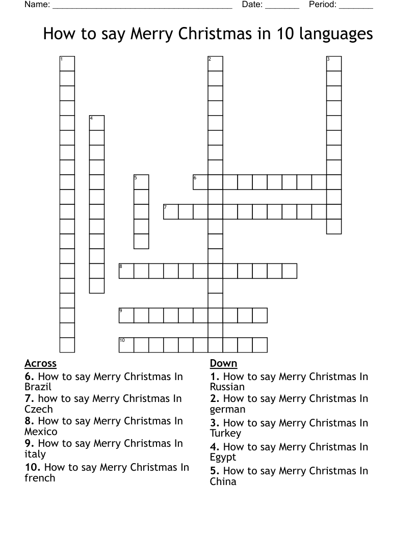 how to say merry christmas in 10 languages crossword wordmint within christmas in italy crossword How To Say Merry Christmas In 10 Languages Crossword - Wordmint within Christmas in Italy Crossword