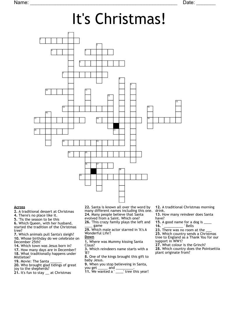 its christmas crossword wordmint in word with family or christmas crossword It'S Christmas! Crossword - Wordmint in Word with Family or Christmas Crossword