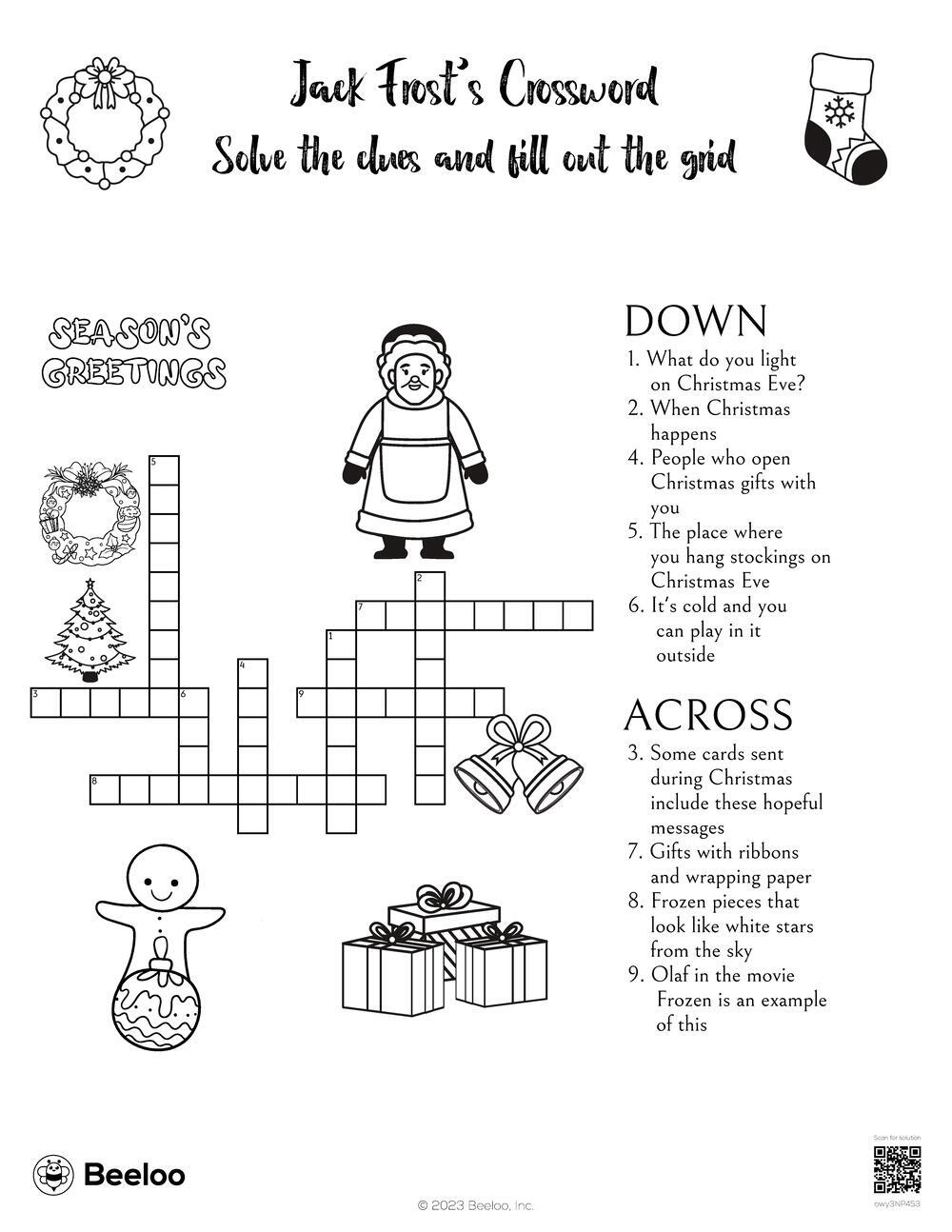 jack frosts crossword beeloo printable crafts and activities intended for from which christmas lights might hang crossword Jack Frost'S Crossword • Beeloo Printable Crafts And Activities intended for From Which Christmas Lights Might Hang Crossword