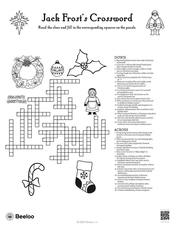 Christmas Candy Shape Crossword Christmas Candy Shape Crossword