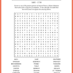 Johann Sebastian Bach Word Search With Bach'S Christmas Crossword