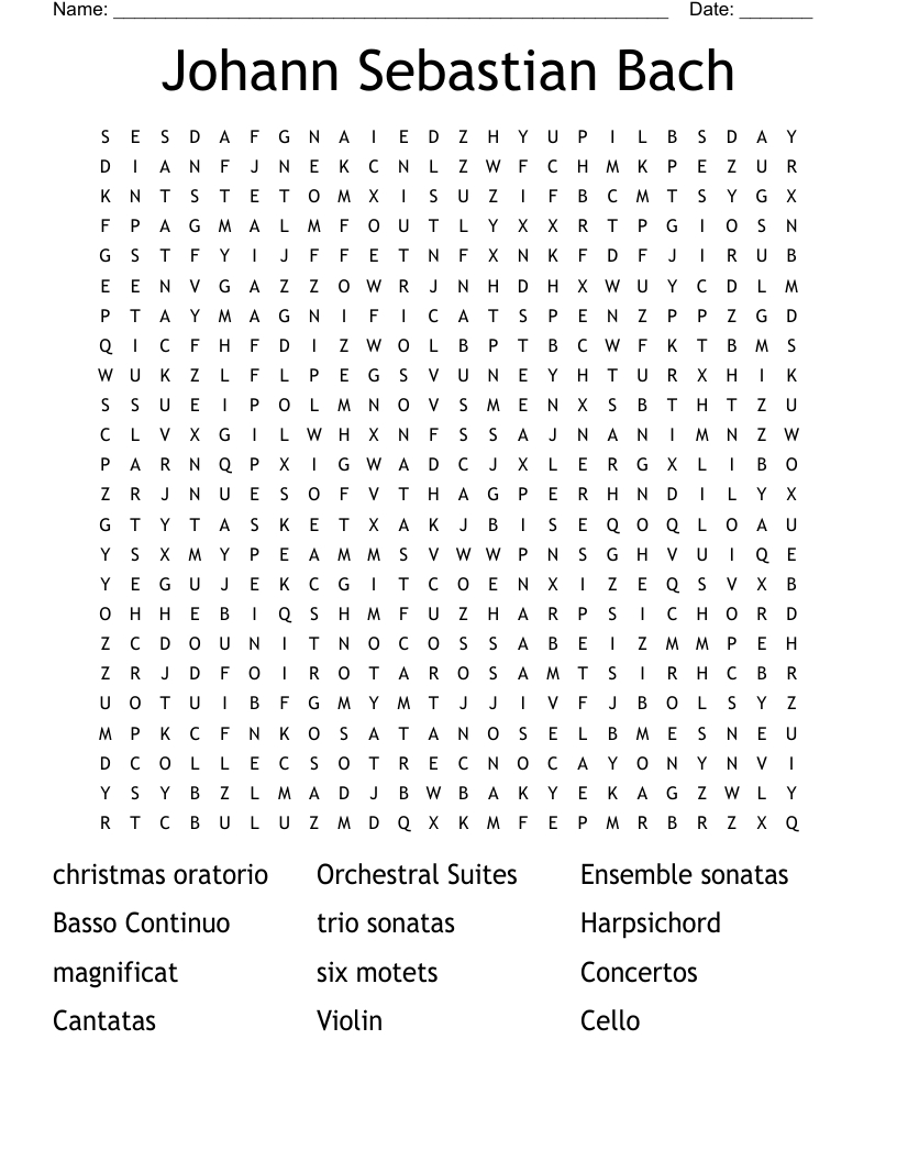 johann sebastian bach word search wordmint in bach wrote one for christmas crossword Johann Sebastian Bach Word Search - Wordmint in Bach Wrote One For Christmas Crossword