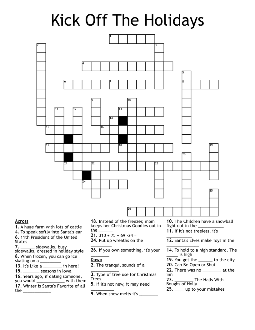 kick off the holidays crossword wordmint for the holiday zone merry christmas crossword puzzle Kick Off The Holidays Crossword - Wordmint for The Holiday Zone Merry Christmas Crossword Puzzle