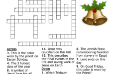Kids Christmas Crossword - Wordmint within Easter or Passover But Not Christmas Crossword