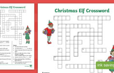 Ks2 Christmas Elf Crossword inside Adjective with Christmas Crossword Clue