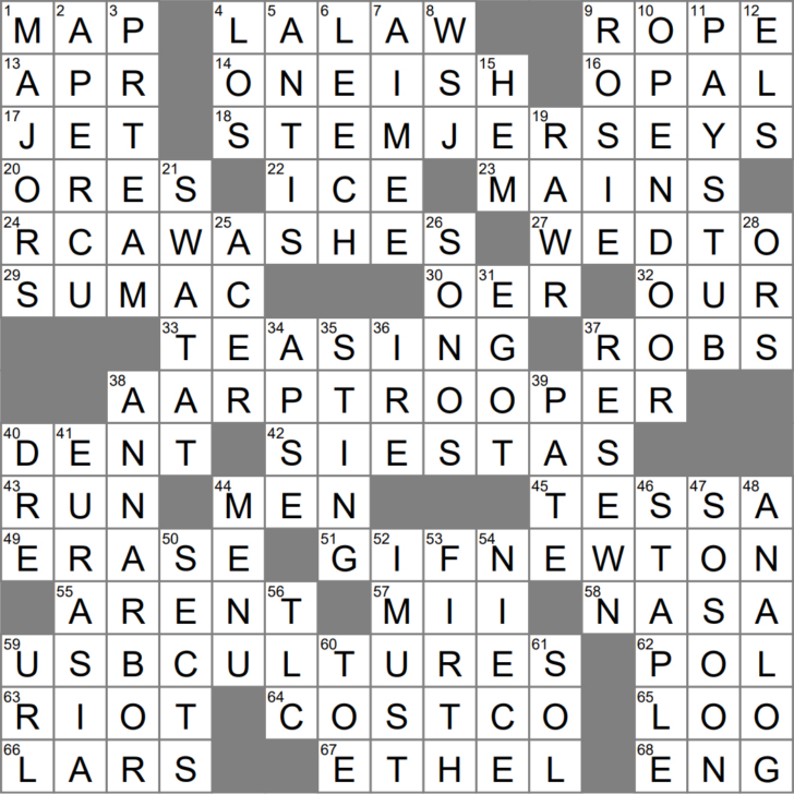 Christmas Song Trio Crossword