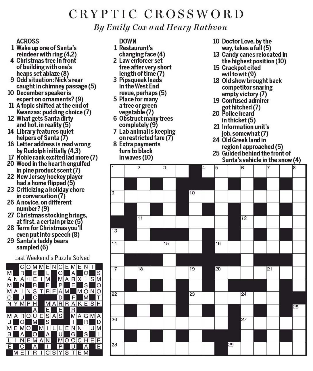 national post cryptic crossword forum saturday december 23 2017 with regard to christmas contraction crossword clue National Post Cryptic Crossword Forum: Saturday, December 23, 2017 with regard to Christmas Contraction Crossword Clue
