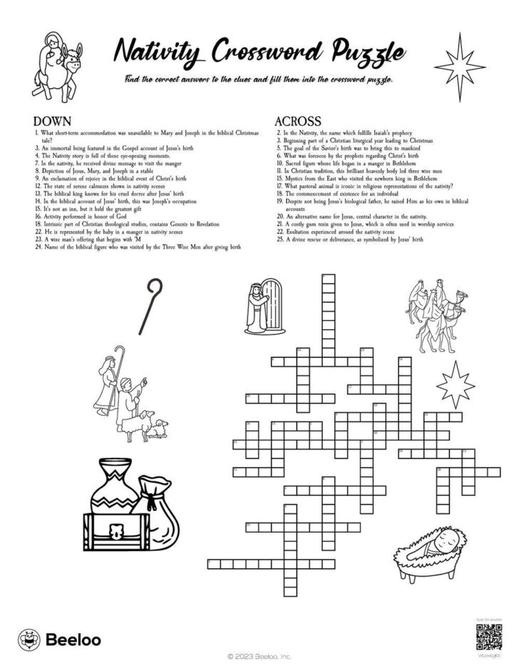 Printable Christian Christmas Crossword Puzzle Printable Christian Christmas Crossword Puzzle